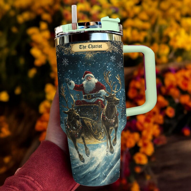 The Chariot Christmas Custom Stanley Quencher 40oz Stainless Steel Tumbler With Handle - Threewoofs - Image 2