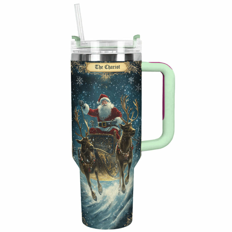 The Chariot Christmas Custom Stanley Quencher 40oz Stainless Steel Tumbler With Handle - Threewoofs