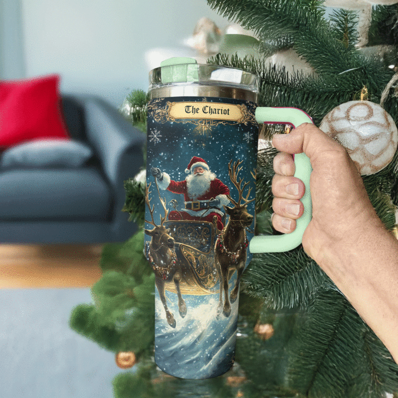 The Chariot Christmas Custom Stanley Quencher 40oz Stainless Steel Tumbler With Handle - Threewoofs - Image 3