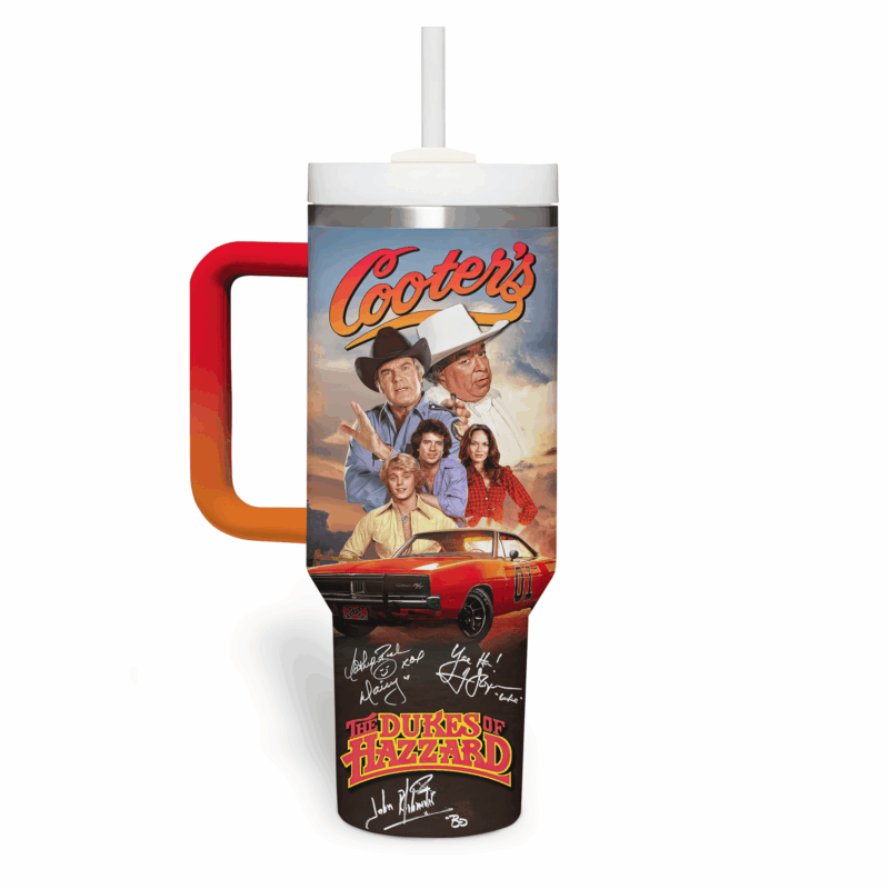 The Dukes of Hazzard Movies Custom Stanley Quencher 40oz Stainless Steel Tumbler With Handle - Threewoofs - Image 3
