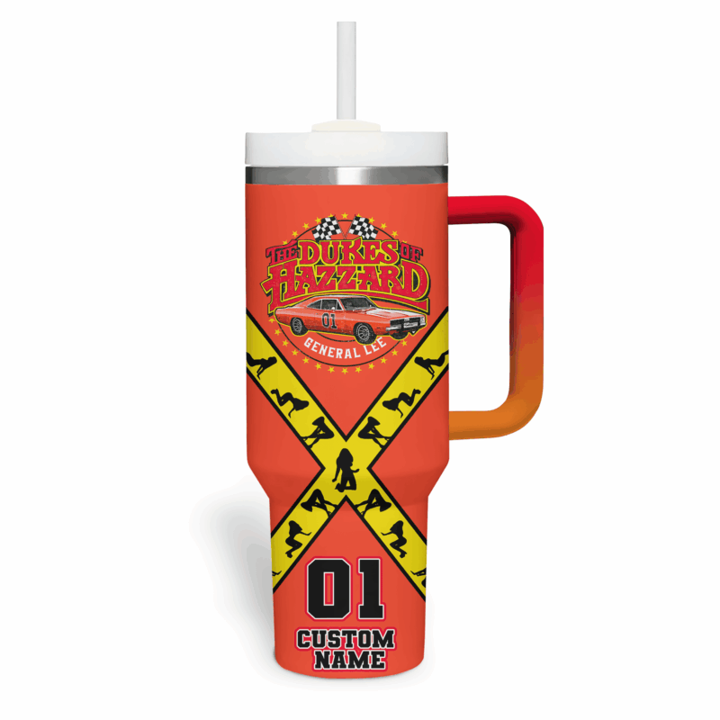 The Dukes of Hazzard Movies Custom Stanley Quencher 40oz Stainless Steel Tumbler With Handle - Threewoofs - Image 4
