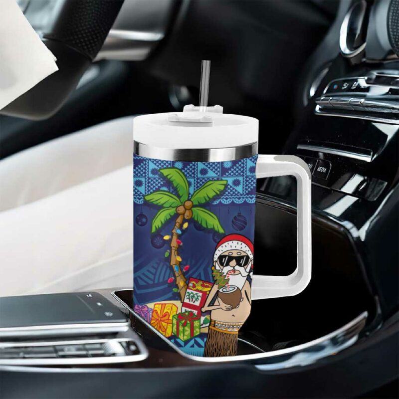 The Funny Santa Wears Sulu Christmas Fijian Christmas Palm Tree Custom Stanley Quencher 40oz Stainless Steel Tumbler With Handle - Threewoofs - Image 8
