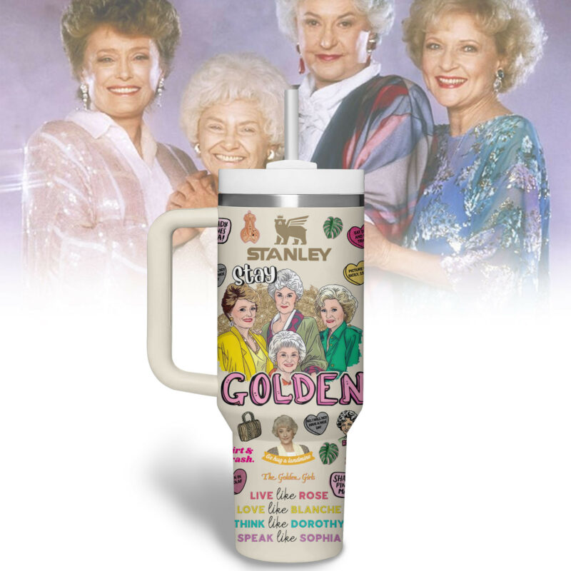 The Golden Girls TV Series Custom Stanley Quencher 40oz Stainless Steel Tumbler With Handle - Threewoofs - Image 3