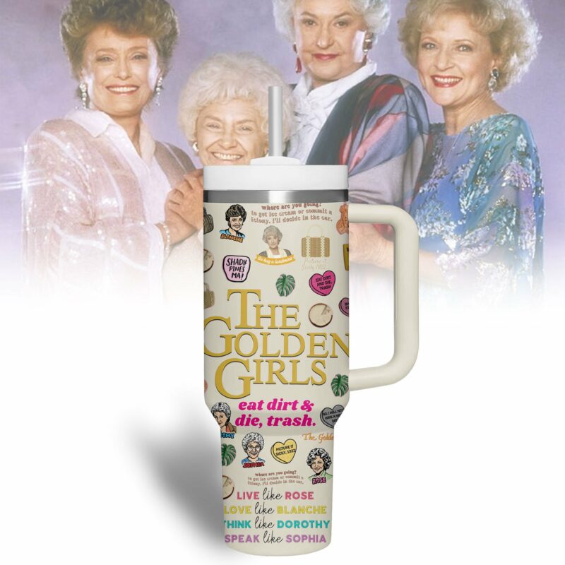 The Golden Girls TV Series Custom Stanley Quencher 40oz Stainless Steel Tumbler With Handle - Threewoofs - Image 2
