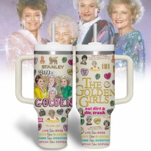 The Golden Girls TV Series Custom Stanley Quencher 40oz Stainless Steel Tumbler With Handle - Threewoofs