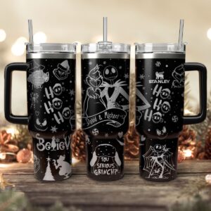 The Grinch And Friend Movies Christmas Custom Stanley Quencher 40oz Stainless Steel Tumbler With Handle - Threewoofs