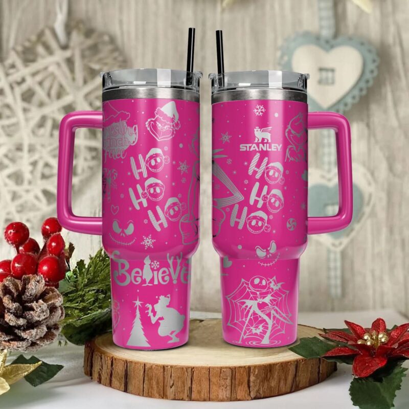 The Grinch And Friend Movies Christmas Custom Stanley Quencher 40oz Stainless Steel Tumbler With Handle - Threewoofs