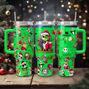 The Grinch And Friend Movies Christmas Custom Stanley Quencher 40oz Stainless Steel Tumbler With Handle - Threewoofs