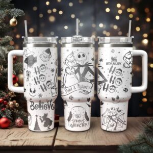 The Grinch And Friend Movies Christmas Custom Stanley Quencher 40oz Stainless Steel Tumbler With Handle - Threewoofs