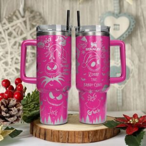 The Grinch And Friend Movies Custom Stanley Quencher 40oz Stainless Steel Tumbler With Handle - Threewoofs