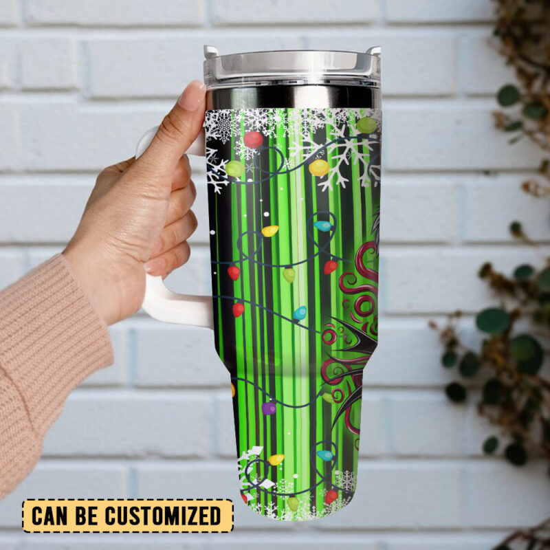 The Grinch and Jack Skellington Movies Christmas Custom Stanley Quencher 40oz Stainless Steel Tumbler With Handle - Threewoofs - Image 3