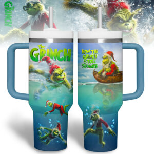 The Grinch Summer Adventure Tumbler - Double Wall Insulated Mug with Handle