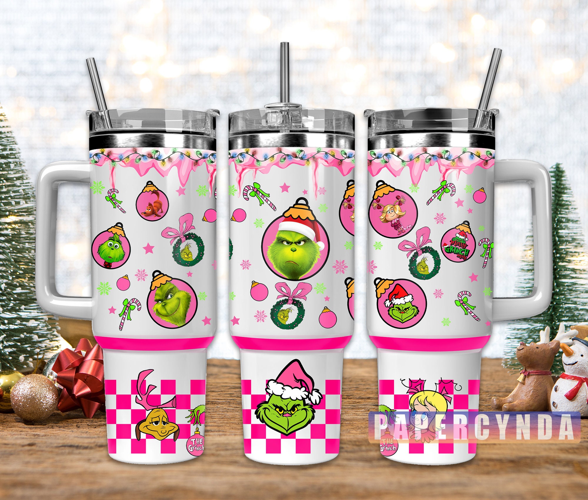 Festive Holiday Travel Mug with Fun Green Character Design - Perfect Christmas Gift