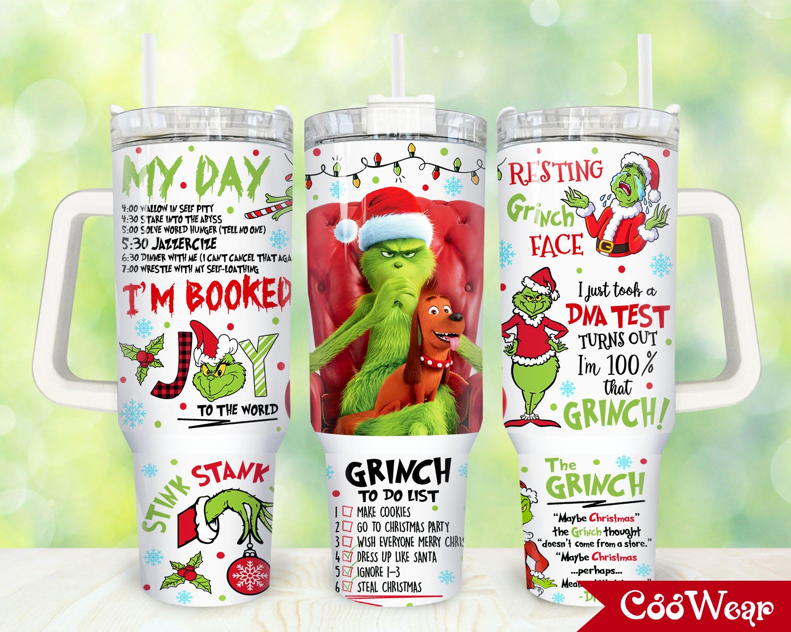 Festive Grinch-Themed Tumbler - Perfect Gift for Holiday Cheer