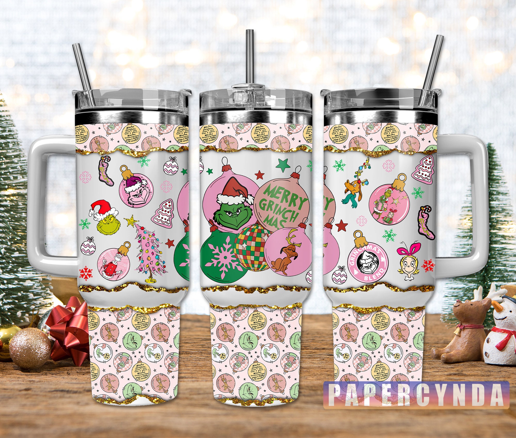 Festive Grinch Holiday Tumbler Mug with Straw - Christmas Cheer in Every Sip!