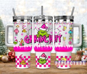 Festive Grinch Holiday Tumbler with Straw - Perfect Christmas Gift!
