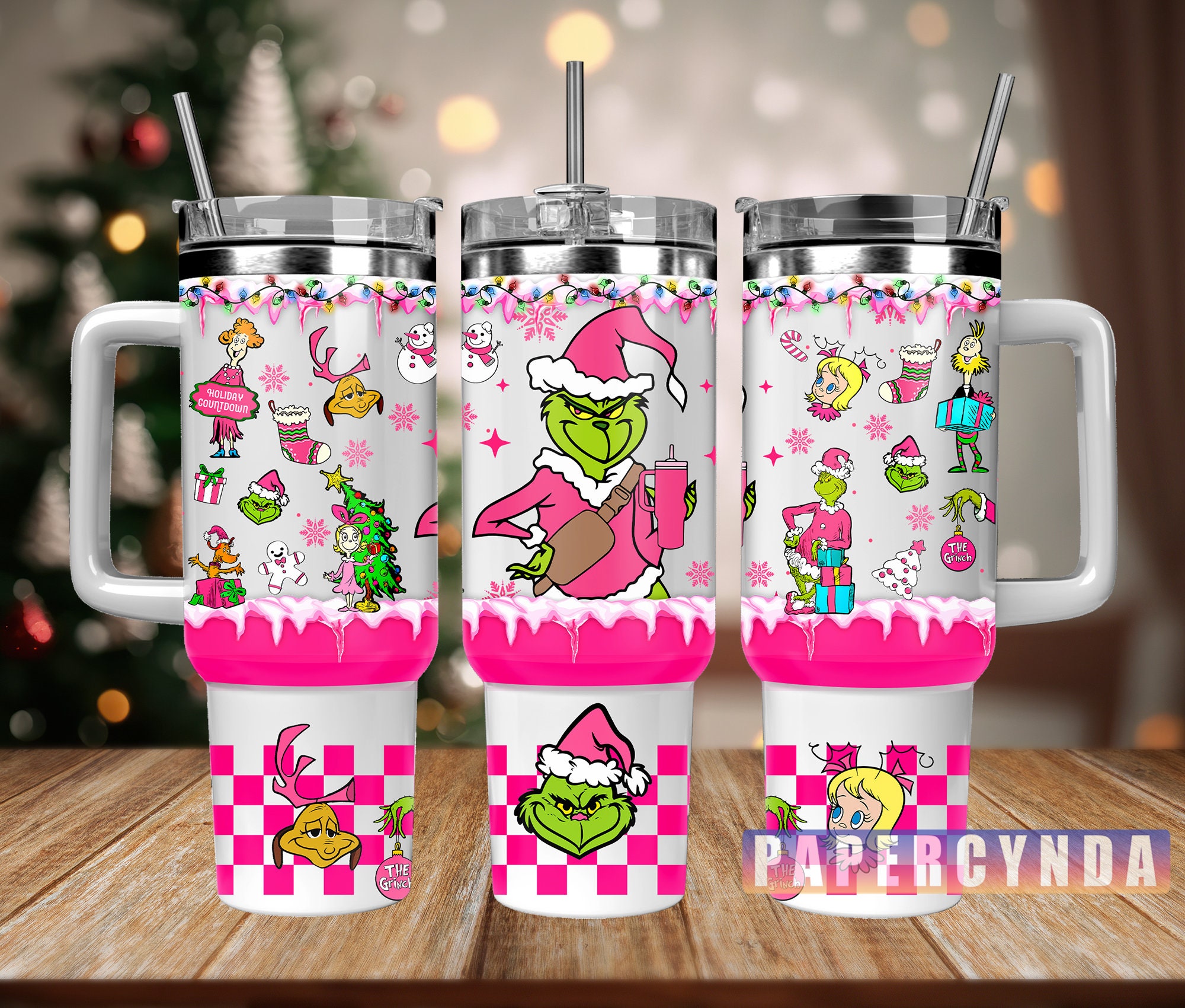 Festive Grinch Holiday Tumbler with Straw - Perfect Christmas Gift!