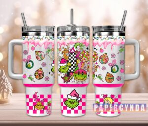 Festive Holiday Tumbler with Straw - Colorful Christmas Design for Hot & Cold Drinks