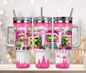 Festive Holiday Tumbler with Grinch Design - Perfect Christmas Gift