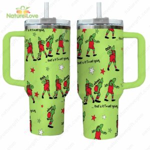 Fun Holiday Elf Tumbler - Insulated Stainless Steel Mug with Handle