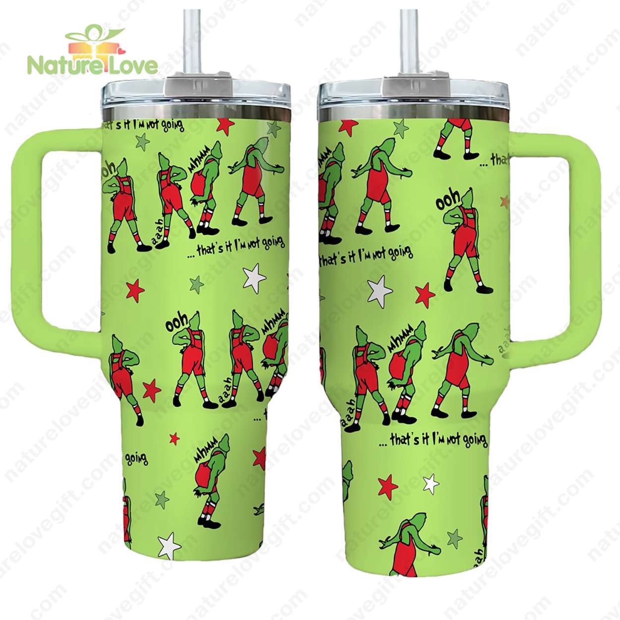 Fun Holiday Elf Tumbler - Insulated Stainless Steel Mug with Handle