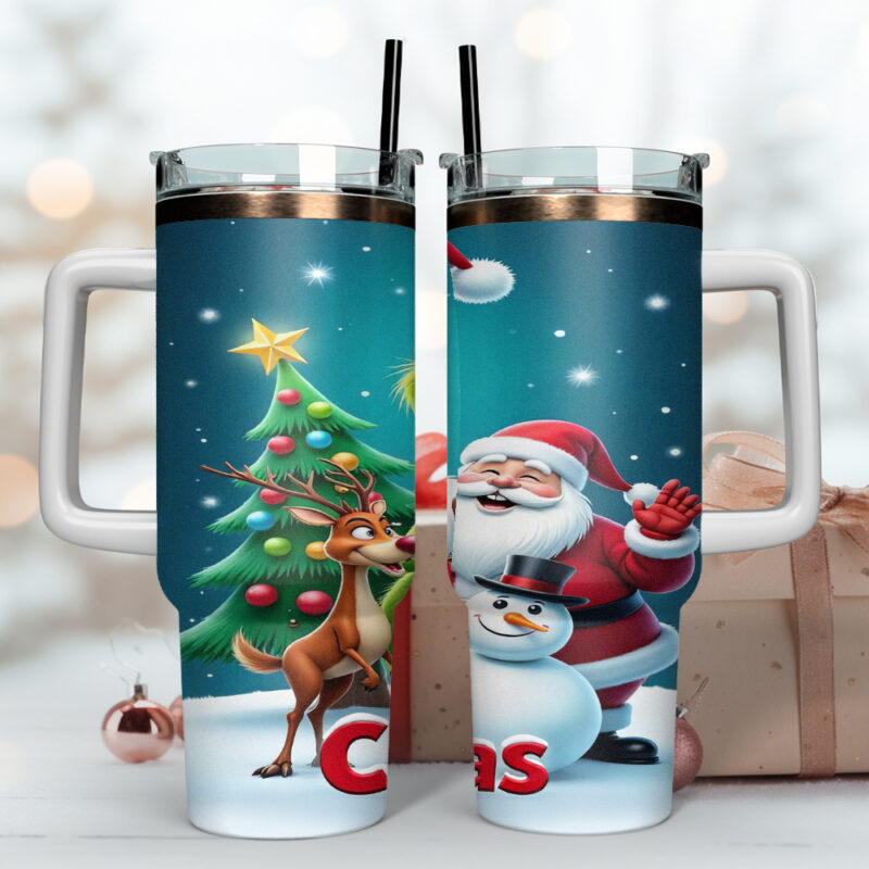 The Grinch Movies Christmas Custom Stanley Quencher 40oz Stainless Steel Tumbler With Handle - Threewoofs - Image 2