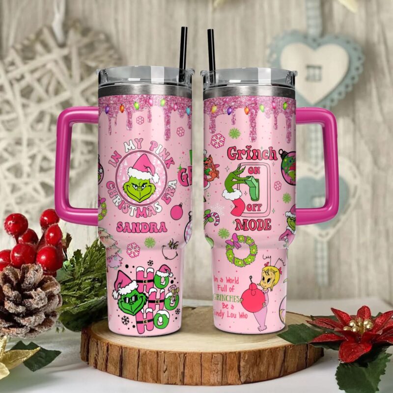 The Grinch Movies Christmas Custom Stanley Quencher 40oz Stainless Steel Tumbler With Handle - Threewoofs - Image 2
