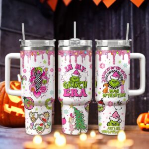 The Grinch Movies Christmas Custom Stanley Quencher 40oz Stainless Steel Tumbler With Handle - Threewoofs