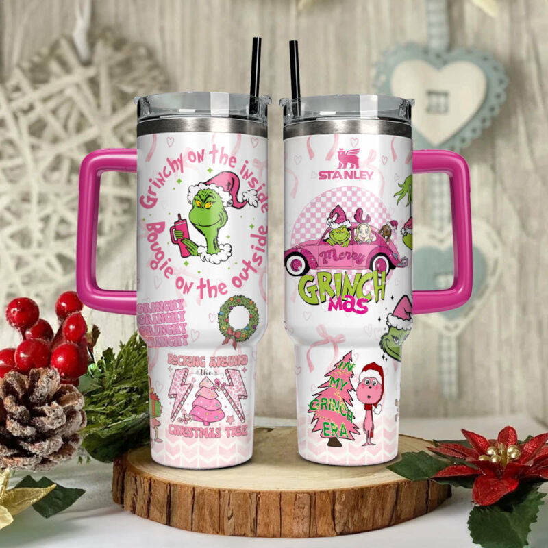 The Grinch Movies Christmas Custom Stanley Quencher 40oz Stainless Steel Tumbler With Handle - Threewoofs - Image 5