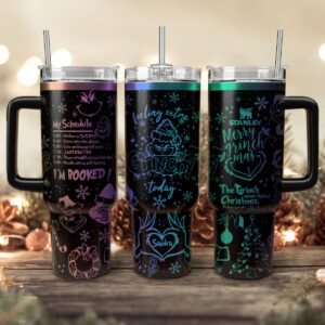 The Grinch Movies Christmas Custom Stanley Quencher 40oz Stainless Steel Tumbler With Handle - Threewoofs