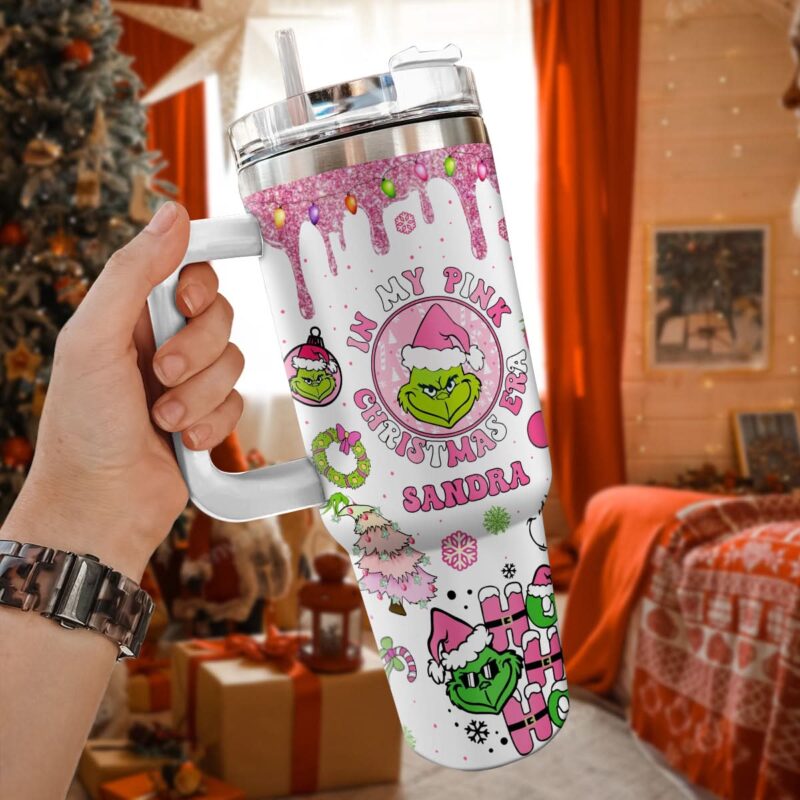 The Grinch Movies Christmas Custom Stanley Quencher 40oz Stainless Steel Tumbler With Handle - Threewoofs - Image 2