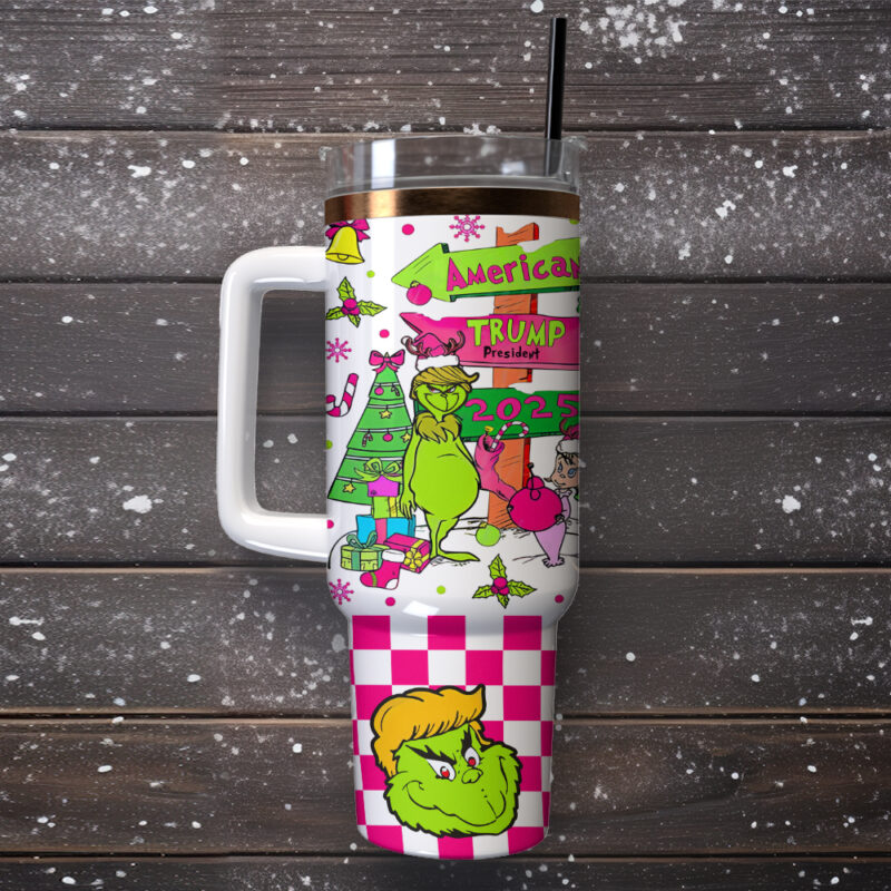 The Grinch Movies Christmas Custom Stanley Quencher 40oz Stainless Steel Tumbler With Handle - Threewoofs - Image 4