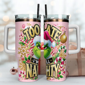 The Grinch Movies Christmas Custom Stanley Quencher 40oz Stainless Steel Tumbler With Handle - Threewoofs