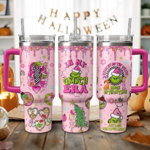 The Grinch Movies Christmas Custom Stanley Quencher 40oz Stainless Steel Tumbler With Handle - Threewoofs