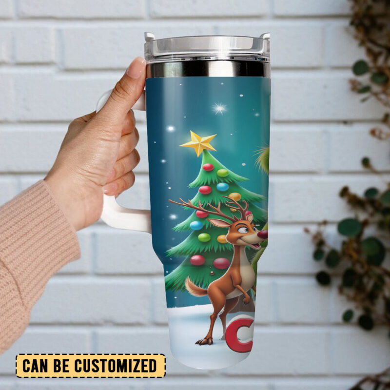 The Grinch Movies Christmas Custom Stanley Quencher 40oz Stainless Steel Tumbler With Handle - Threewoofs - Image 3