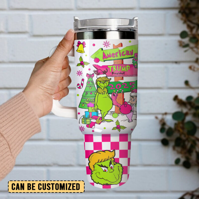 The Grinch Movies Christmas Custom Stanley Quencher 40oz Stainless Steel Tumbler With Handle - Threewoofs - Image 3