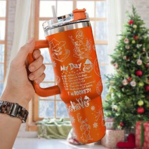 The Grinch Movies Christmas Custom Stanley Quencher 40oz Stainless Steel Tumbler With Handle - Threewoofs