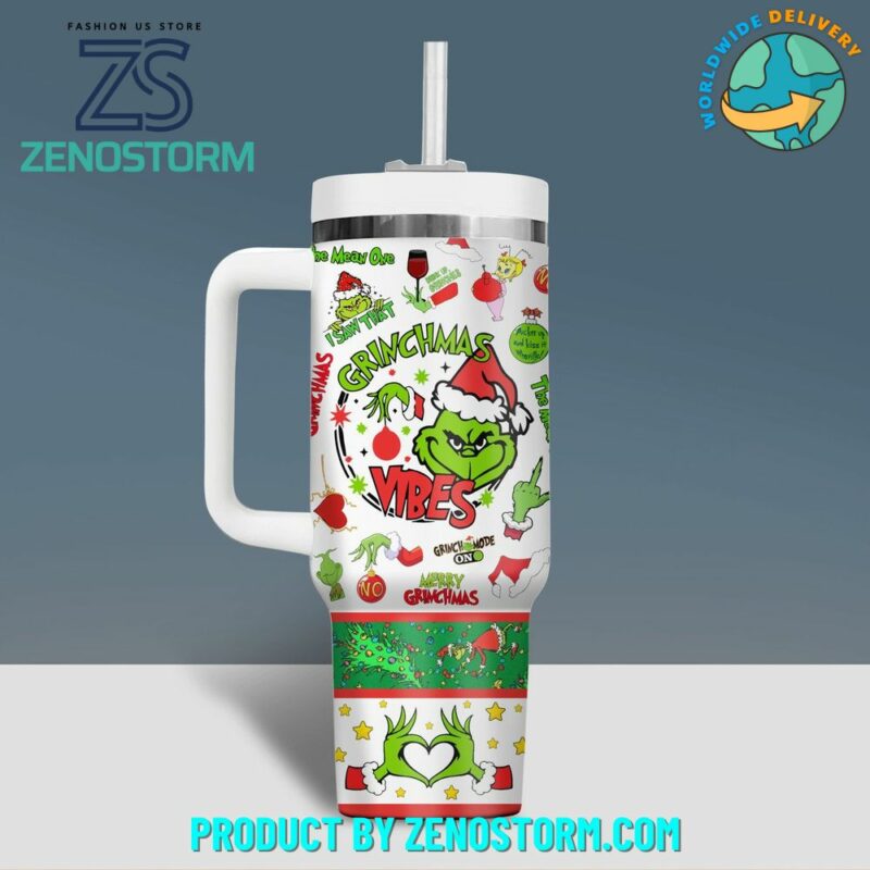 The Grinch Movies Christmas Custom Stanley Quencher 40oz Stainless Steel Tumbler With Handle - Threewoofs - Image 2