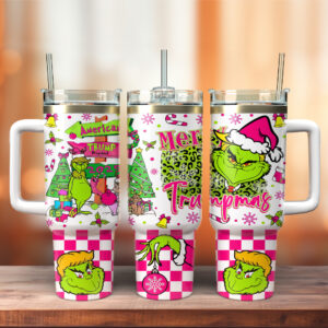 The Grinch Movies Christmas Custom Stanley Quencher 40oz Stainless Steel Tumbler With Handle - Threewoofs