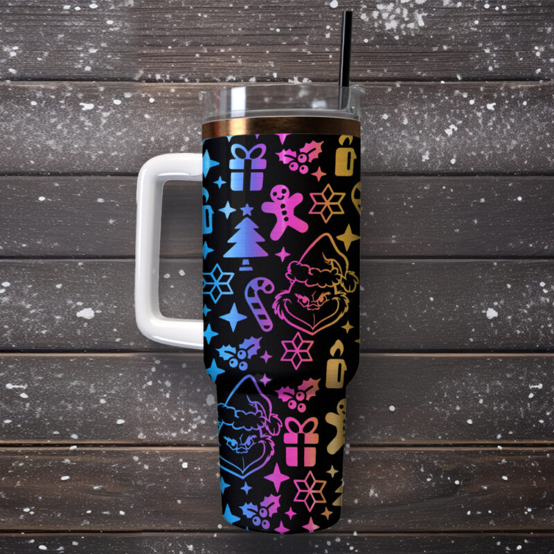 The Grinch Movies Christmas Custom Stanley Quencher 40oz Stainless Steel Tumbler With Handle - Threewoofs - Image 2