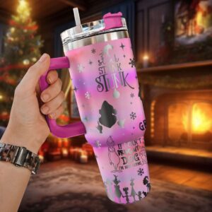 The Grinch Movies Christmas Custom Stanley Quencher 40oz Stainless Steel Tumbler With Handle - Threewoofs