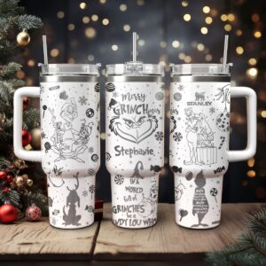 The Grinch Movies Christmas Custom Stanley Quencher 40oz Stainless Steel Tumbler With Handle - Threewoofs