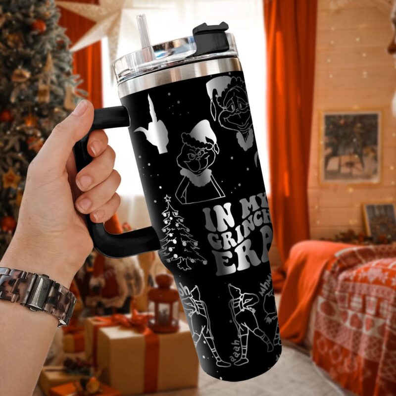 The Grinch Movies Christmas Custom Stanley Quencher 40oz Stainless Steel Tumbler With Handle - Threewoofs - Image 2