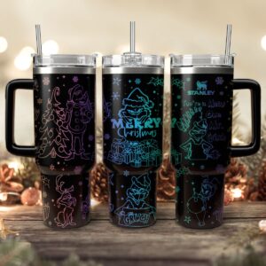 The Grinch Movies Christmas Custom Stanley Quencher 40oz Stainless Steel Tumbler With Handle - Threewoofs