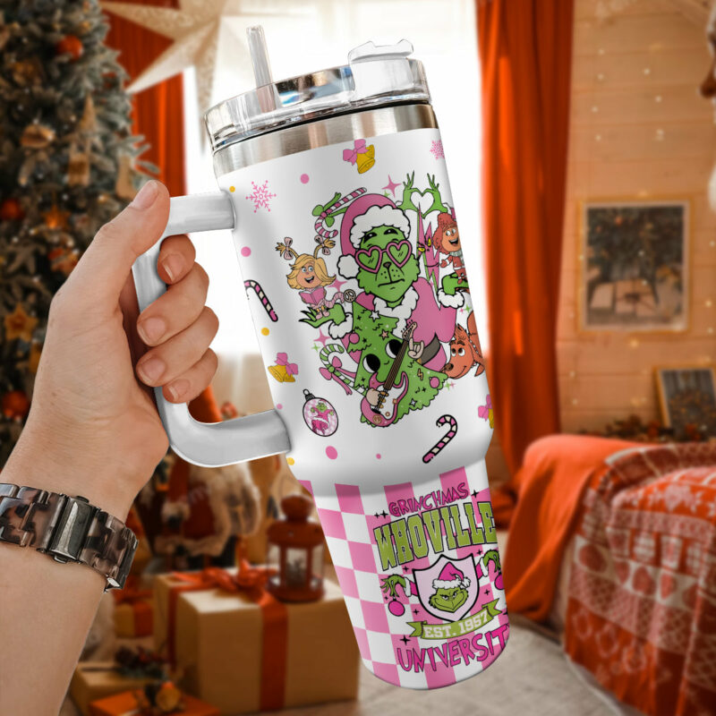 The Grinch Movies Christmas Custom Stanley Quencher 40oz Stainless Steel Tumbler With Handle - Threewoofs - Image 3