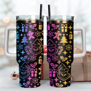 The Grinch Movies Christmas Custom Stanley Quencher 40oz Stainless Steel Tumbler With Handle - Threewoofs