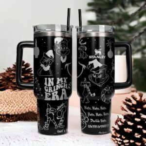 The Grinch Movies Christmas Custom Stanley Quencher 40oz Stainless Steel Tumbler With Handle - Threewoofs