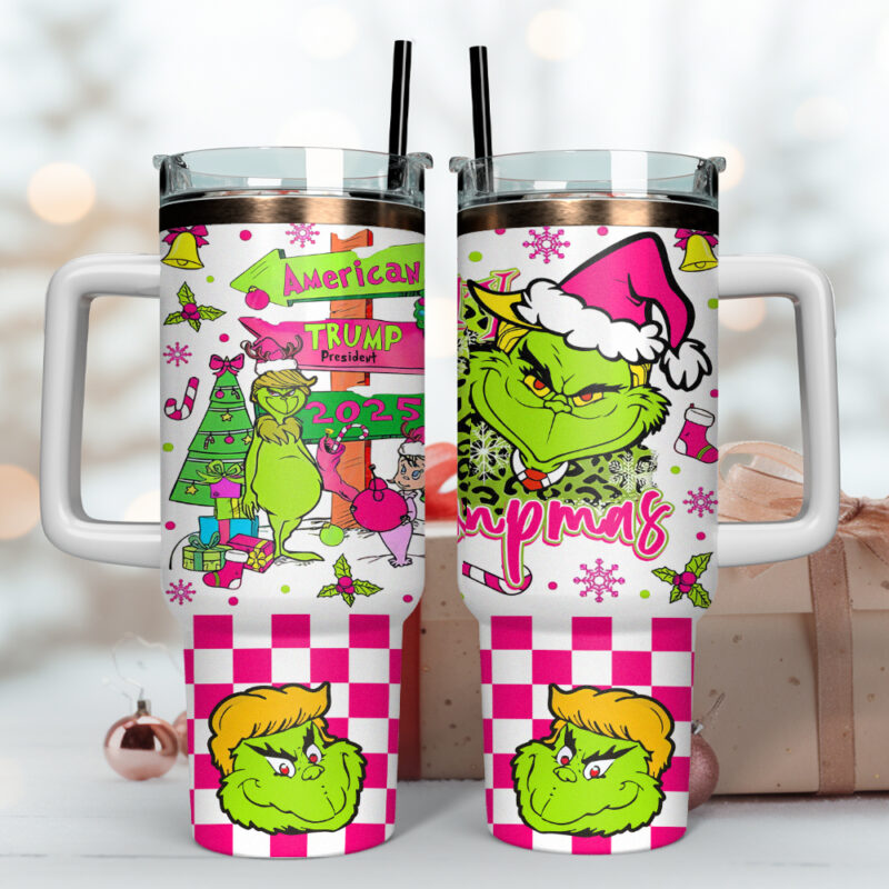 The Grinch Movies Christmas Custom Stanley Quencher 40oz Stainless Steel Tumbler With Handle - Threewoofs - Image 2