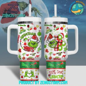 The Grinch Movies Christmas Custom Stanley Quencher 40oz Stainless Steel Tumbler With Handle - Threewoofs