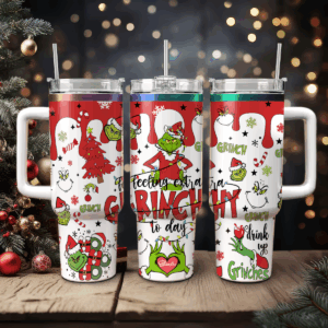 The Grinch Movies Christmas Custom Stanley Quencher 40oz Stainless Steel Tumbler With Handle - Threewoofs